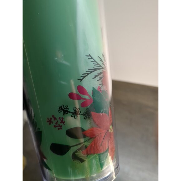 Starbucks Christmas 2021 Green Poinsettia 24oz Tumbler COLOR CHANGE Cold Cup - Picture 6 of 8